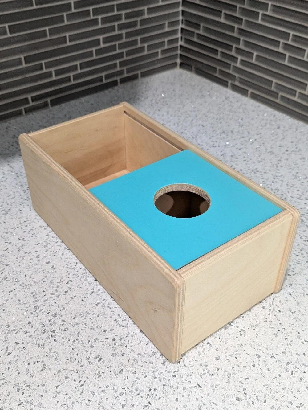 Lovevery Sliding Top Drop Box Wooden Ball Montessori First Birthday Thinker Kit